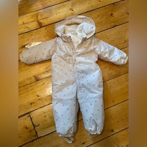 H&M Cream Sherpa-Lined Baby Snowsuit